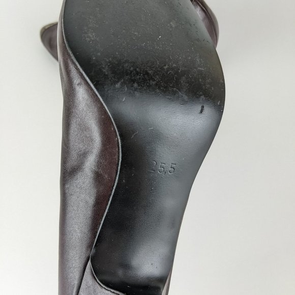 Planika Vintage Leather Retro Brown and Gold High Heel shoes - Picture 11 of 14